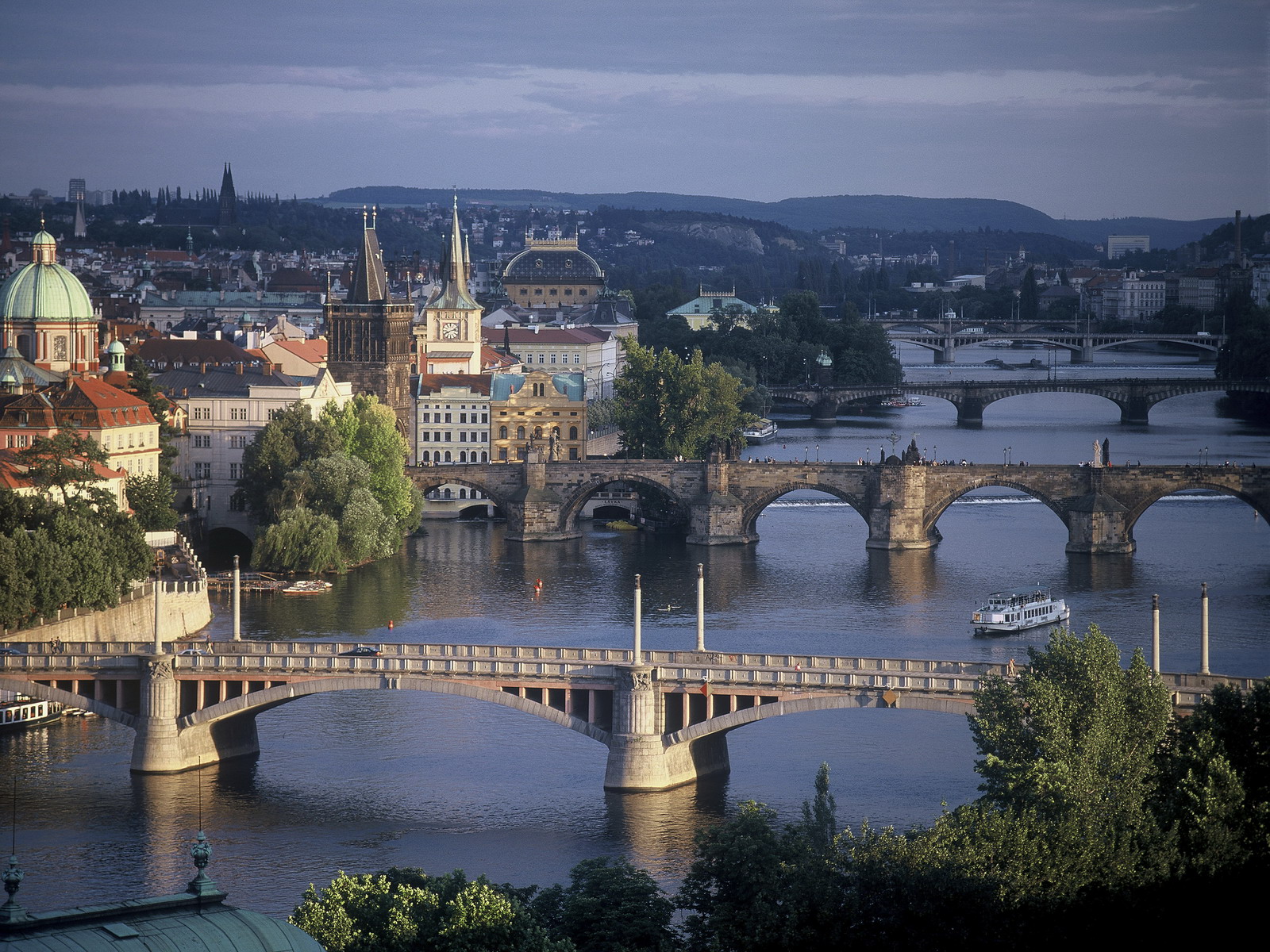 Prague Bridges Spanning the River Vltava