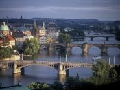 Prague Bridges Spanning the River Vltava